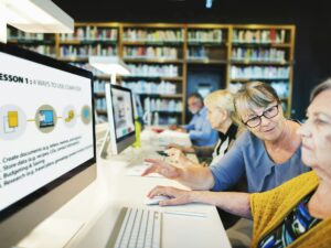 Computer and technology class for senior citizens