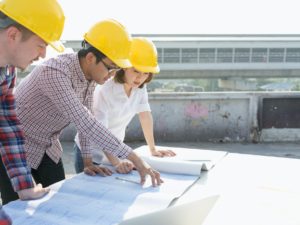 diverse group of young civil engineers